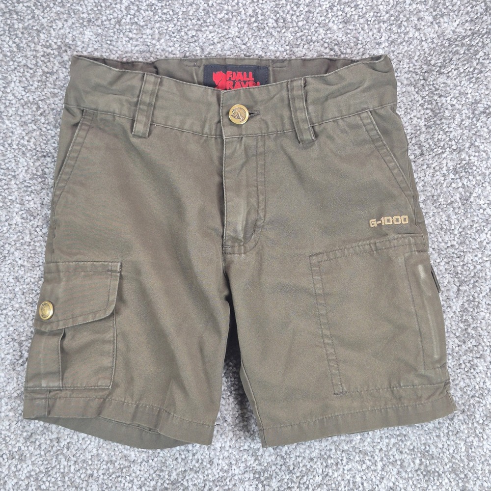 Fjallraven Alex Shorts G-1000 Boys 3T Green Cargo Adjustable Waist Outdoor
